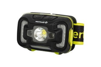 Фонарь налобный Wertvoll 6 режимов датчик движения СREE LED/RED LED/COB LED IP65 Li-pol 1800 mAh/t 6500 K/260 lum ABS RX-8015