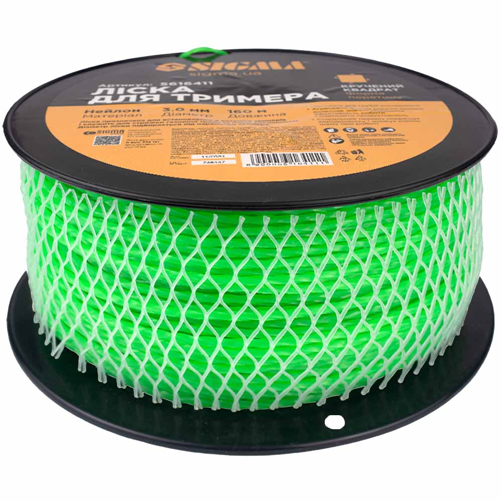 Ліска Sigma для тримера кручений квадрат Ø3.0 мм 160 м котушка