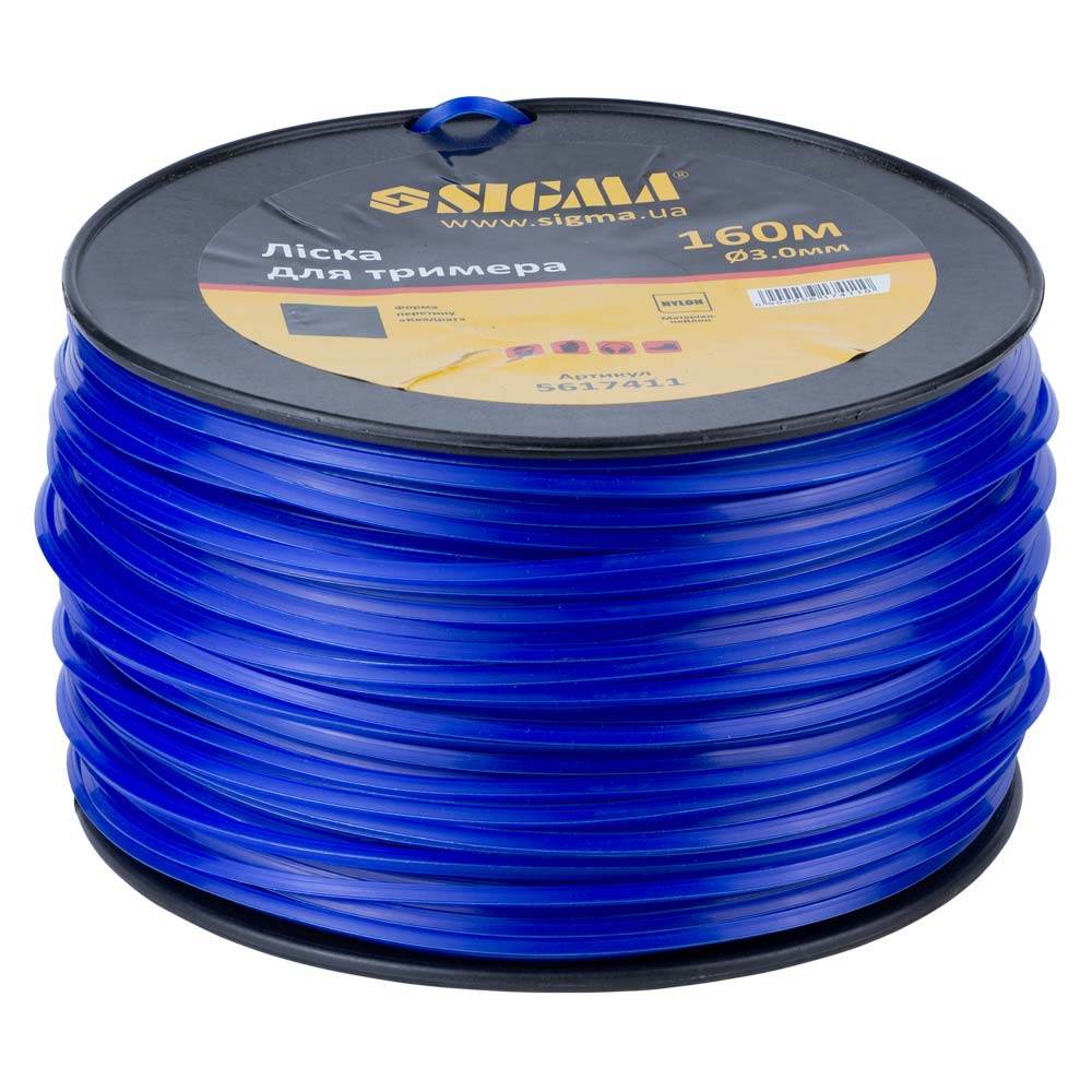 Ліска Sigma для тримера квадрат Ø3.0 мм 160 м котушка Ліска Sigma для тримера квадрат Ø3.0 мм 160 м котушка