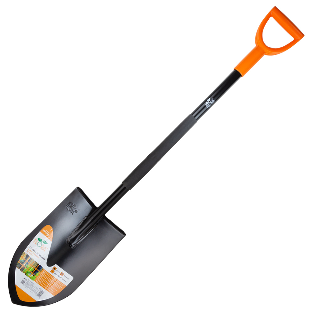 Лопата Flora штикова з металевою ручкою 365 х 210 х 1170 мм 2.1 кг (американка) Лопата Flora штикова з металевою ручкою 365 х 210 х 1170 мм 2.1 кг (американка)