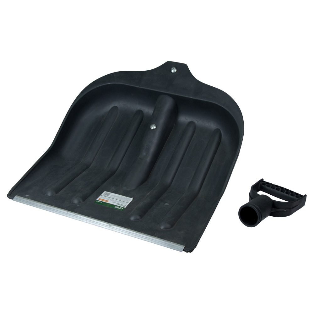 Лопата Grad для прибирання снігу пластикова з алюмінієвої планкою 440 х 460 х 10 мм (чорна)