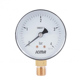 Манометр Icma 1/4" 0-4 бар, нижнее подключение (№244)