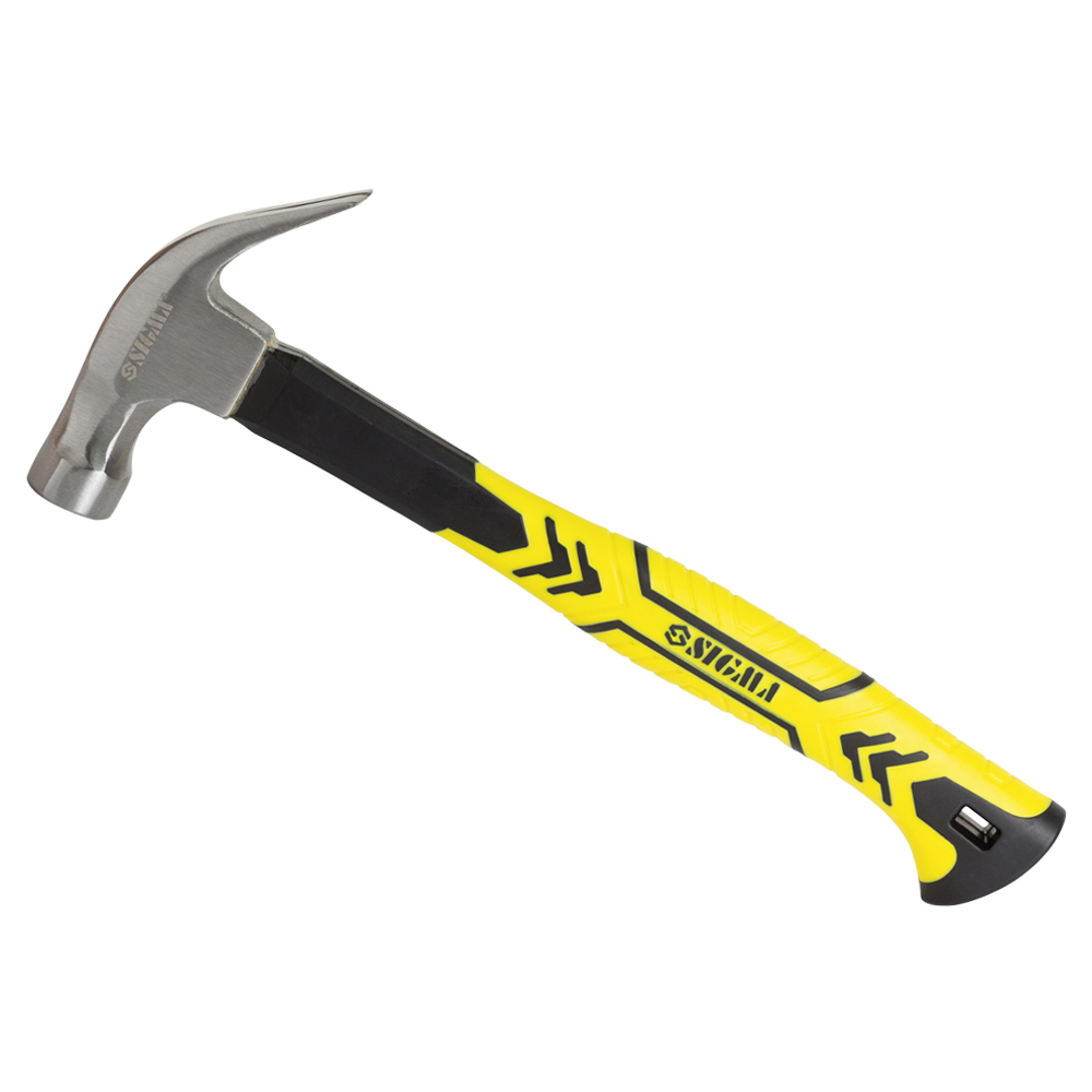 Молоток-цвяходер Sigma 450 г фібергласова рукоятка (магніт) Молоток-цвяходер Sigma 450 г фібергласова рукоятка (магніт)