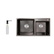 Мойка для кухни с двумя чашами интегрированная Lidz Handmade H7843 Brushed Black PVD 3,0/1,0 мм (LDH7843BPVD45586)