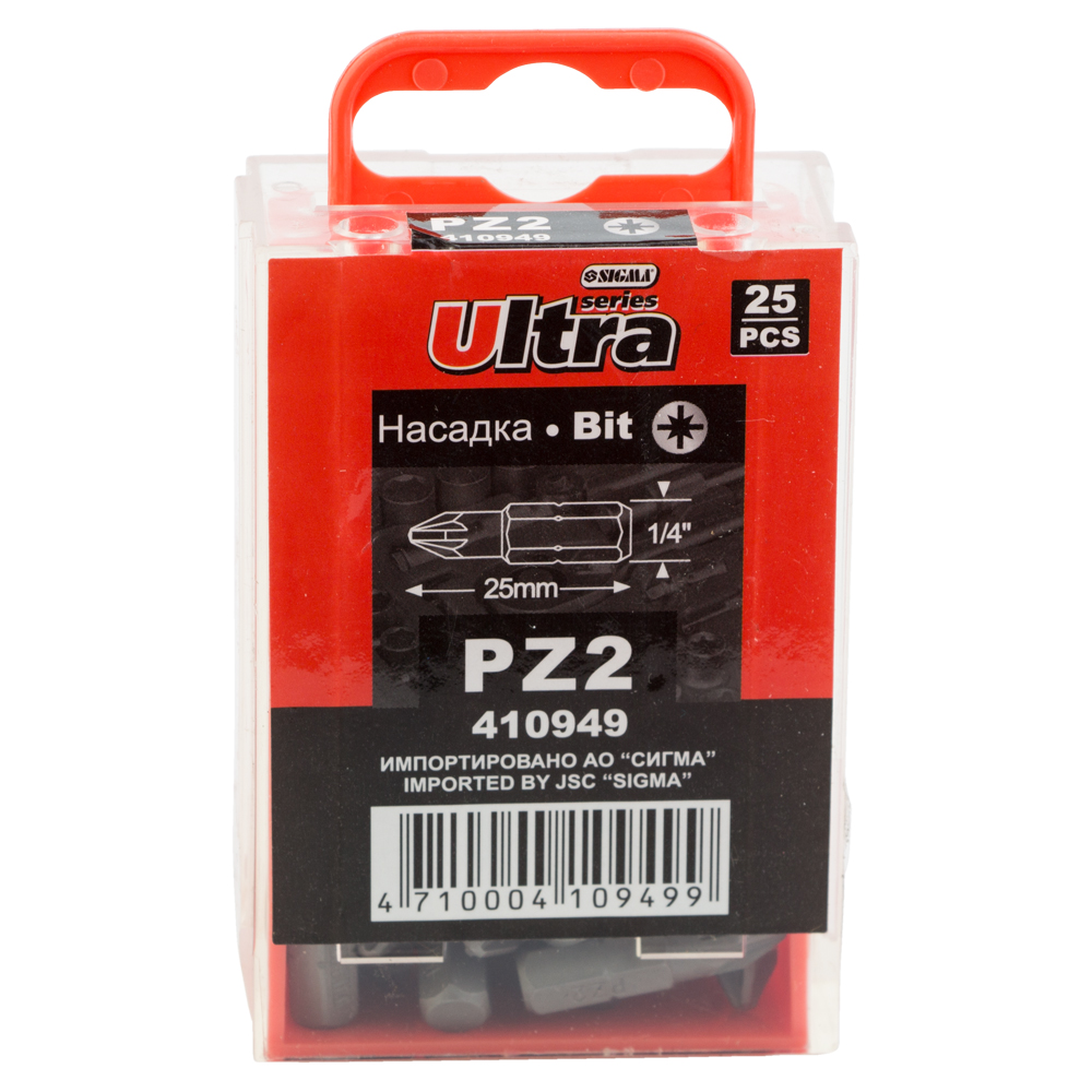 Набір біт Ultra S2 PZ2 x 25 мм 1/4" 25 шт