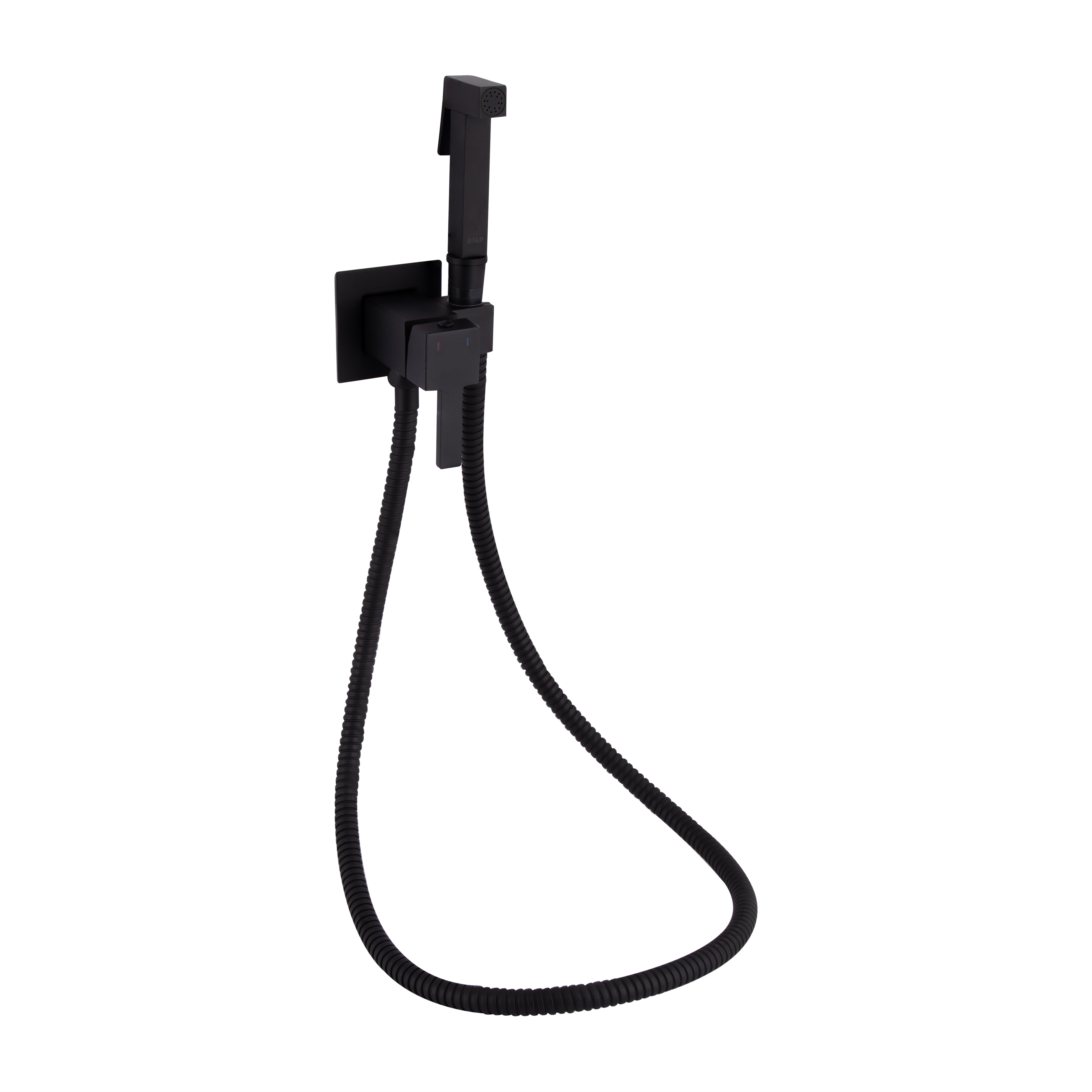 Набір для гігієнічного душу Qtap Inspai-Varius прямокутний Black Matt (QT259710842859NB)