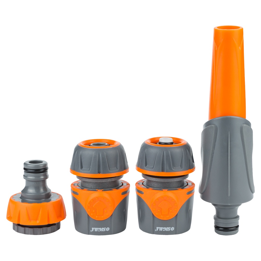 Набір для поливу Flora насадка-розпилювач 2 режими, 2 конектори 1/2" + адаптер 1/2-3/4" (ABS + TPR)