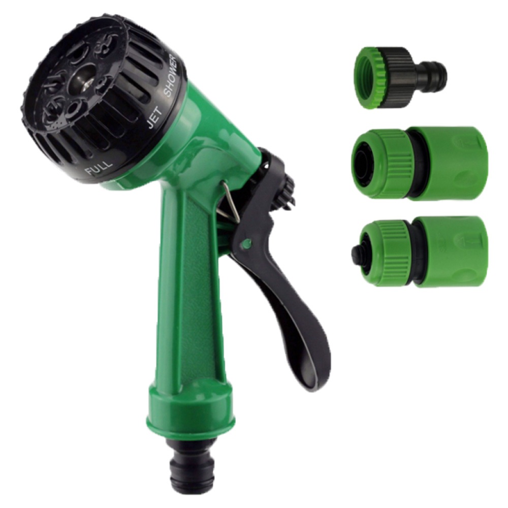 Набір для поливу Grad пістолет-розпилювач 7 режимів, 2 конектори 3/4" + адаптер 1/2-3/4" (ABS)
