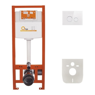 Набір інсталяція Qtap 4 в 1 Nest ST з круглою панеллю змиву (QT0133M425V1164GW)
