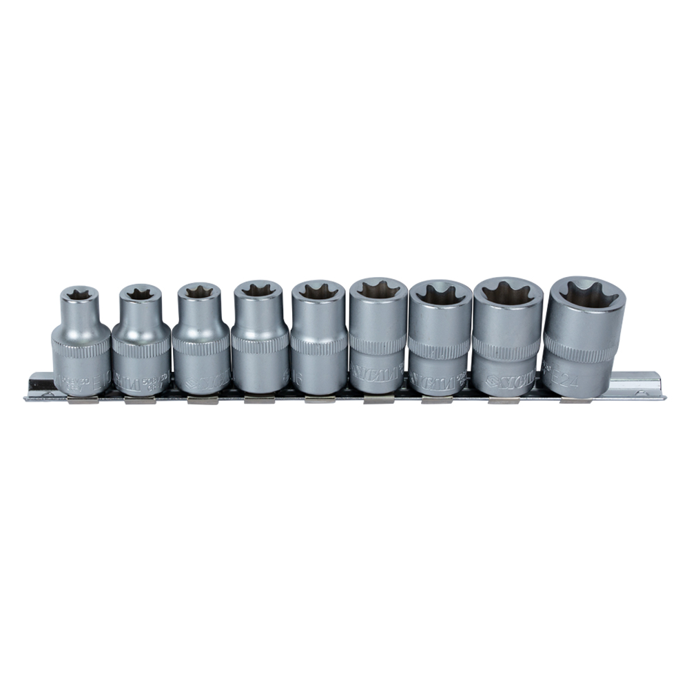 Набор насадок Sigma CrV Torx 1/2" 9 шт на планке