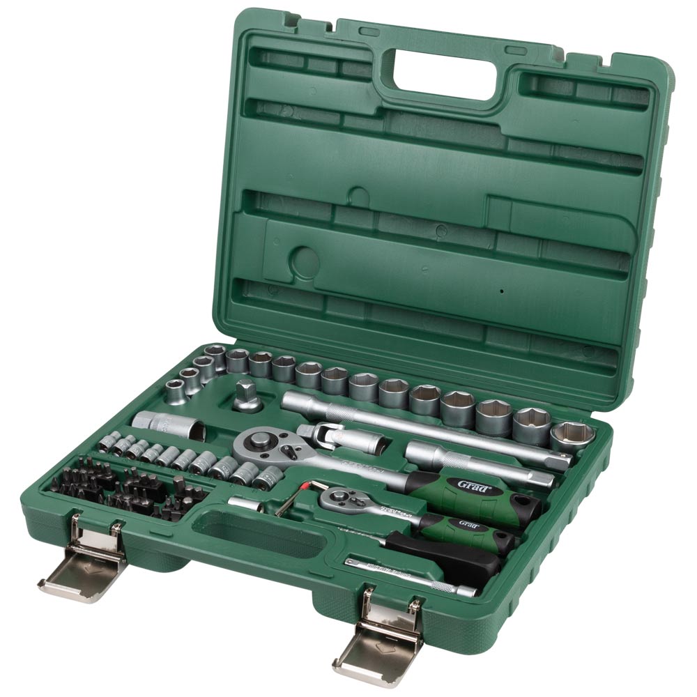 Набір насадок торцевих і біти Grad 1/4", 1/2" 72 шт