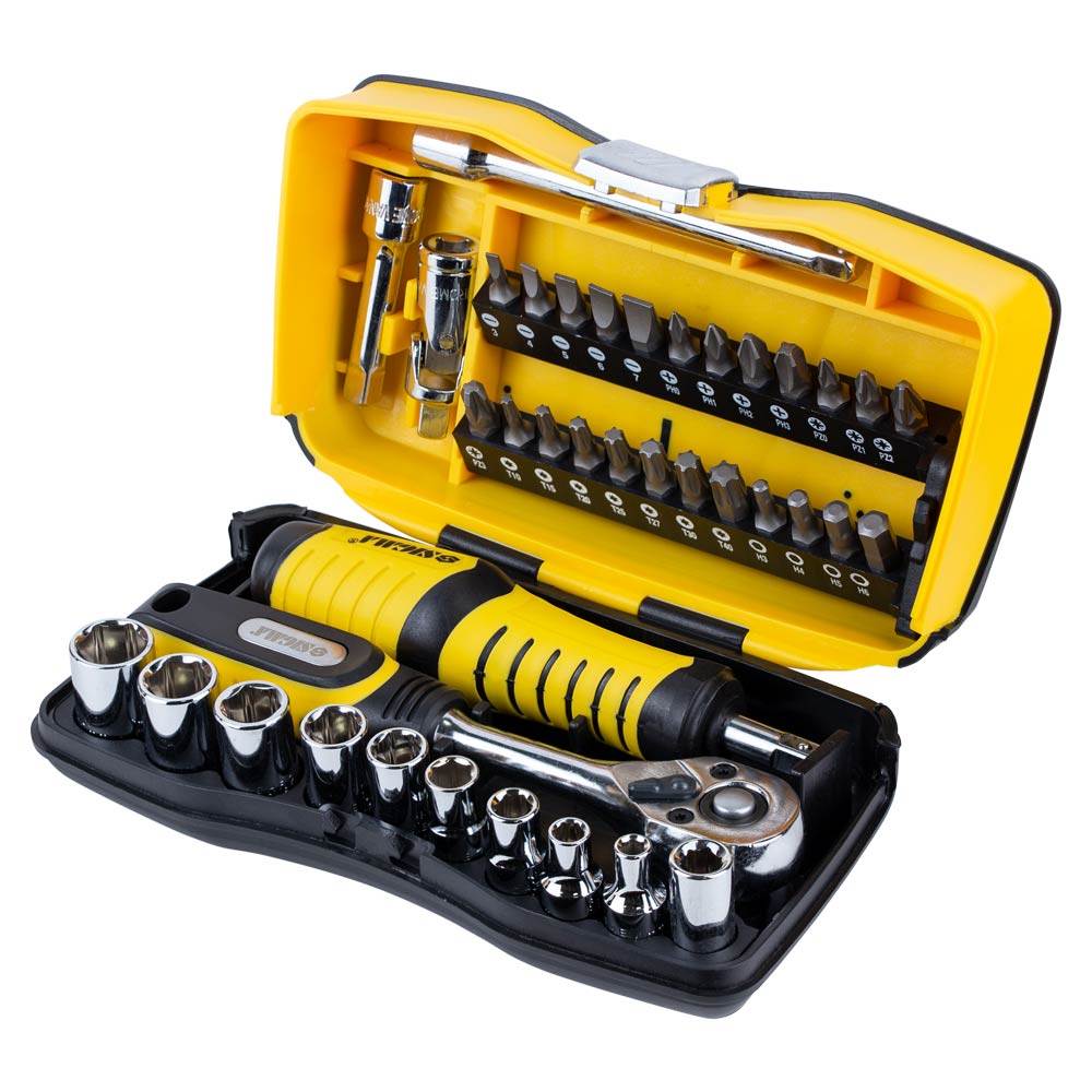 Набір насадок торцевих і біти Sigma CrV 1/4" 39 шт Набір насадок торцевих і біти Sigma CrV 1/4" 39 шт