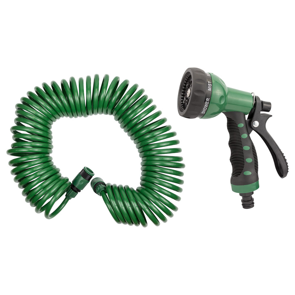 Набір поливальний Grad: шланг спіральний 15 м + пістолет-розпилювач 7-ми режимний