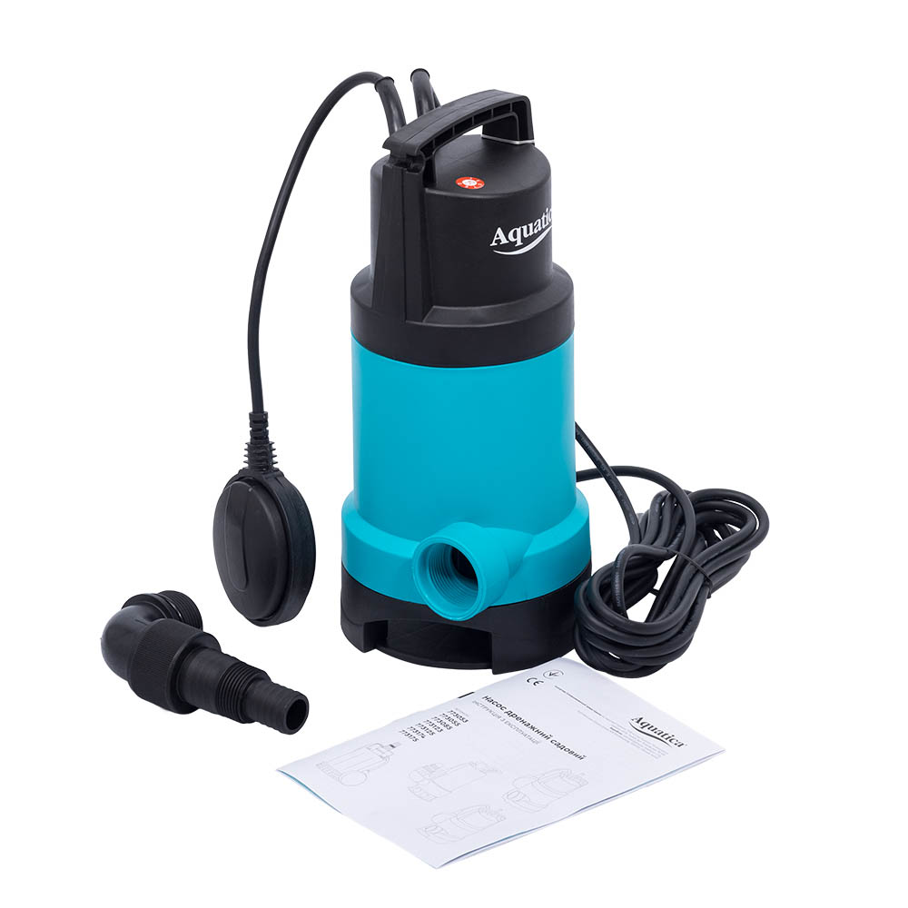 Насос Aquatica дренажний садовий 0.75кВт Hmax 9.5 м Qmax 220л/хв (част. до 30 мм)