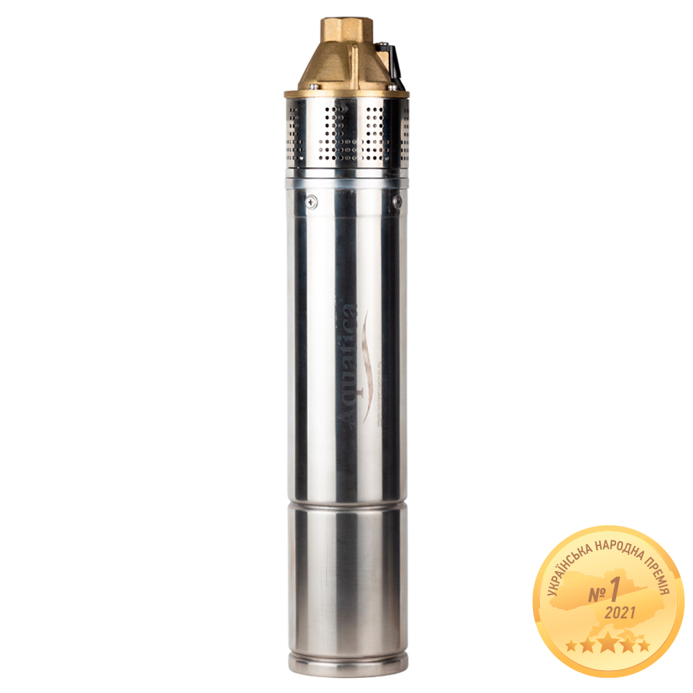 Насос Aquatica вихровий 0.75кВт H 58(34) м Q 45(20)л/хв Ø96 мм 10 м кабелю 4SKm100M