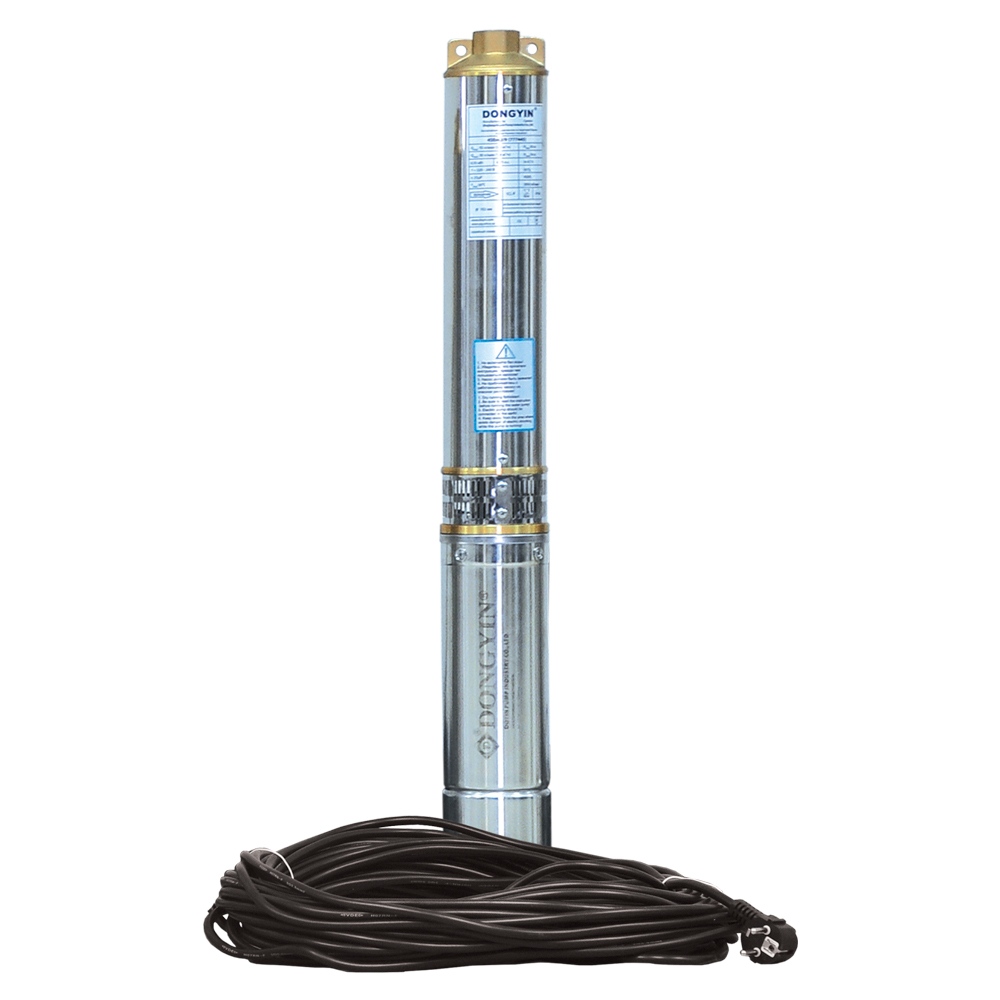 Насос Dongyin центробежный скважинный 0.75кВт H 51(33) м Q 140(100) л/мин Ø102 мм (кабель 25 м) 4SDM6/7