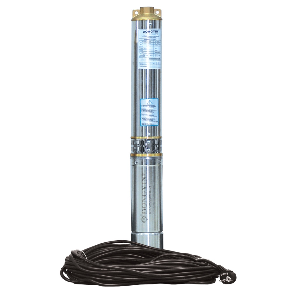 Насос Dongyin центробежный скважинный 1.5кВт H 116(88) м Q 100(60)л/мин Ø102 мм (кабель 50 м) 4SEm4/16