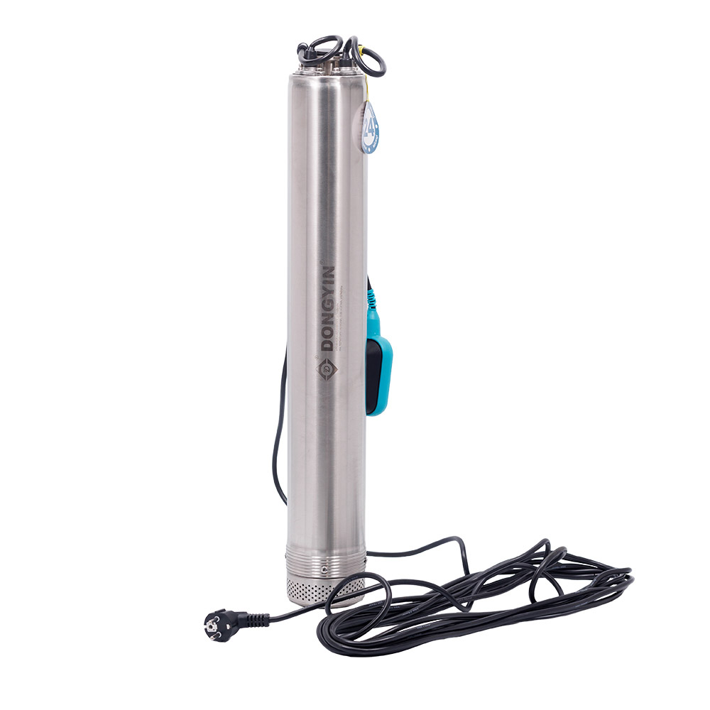 Насос Dongyin з нижнім забором води 1.1кВт H 71(54) м Q 100(66)л/хв Ø100 мм + поплавок 4SNM4/8 Насос Dongyin з нижнім забором води 1.1кВт H 71(54) м Q 100(66)л/хв Ø100 мм + поплавок 4SNM4/8