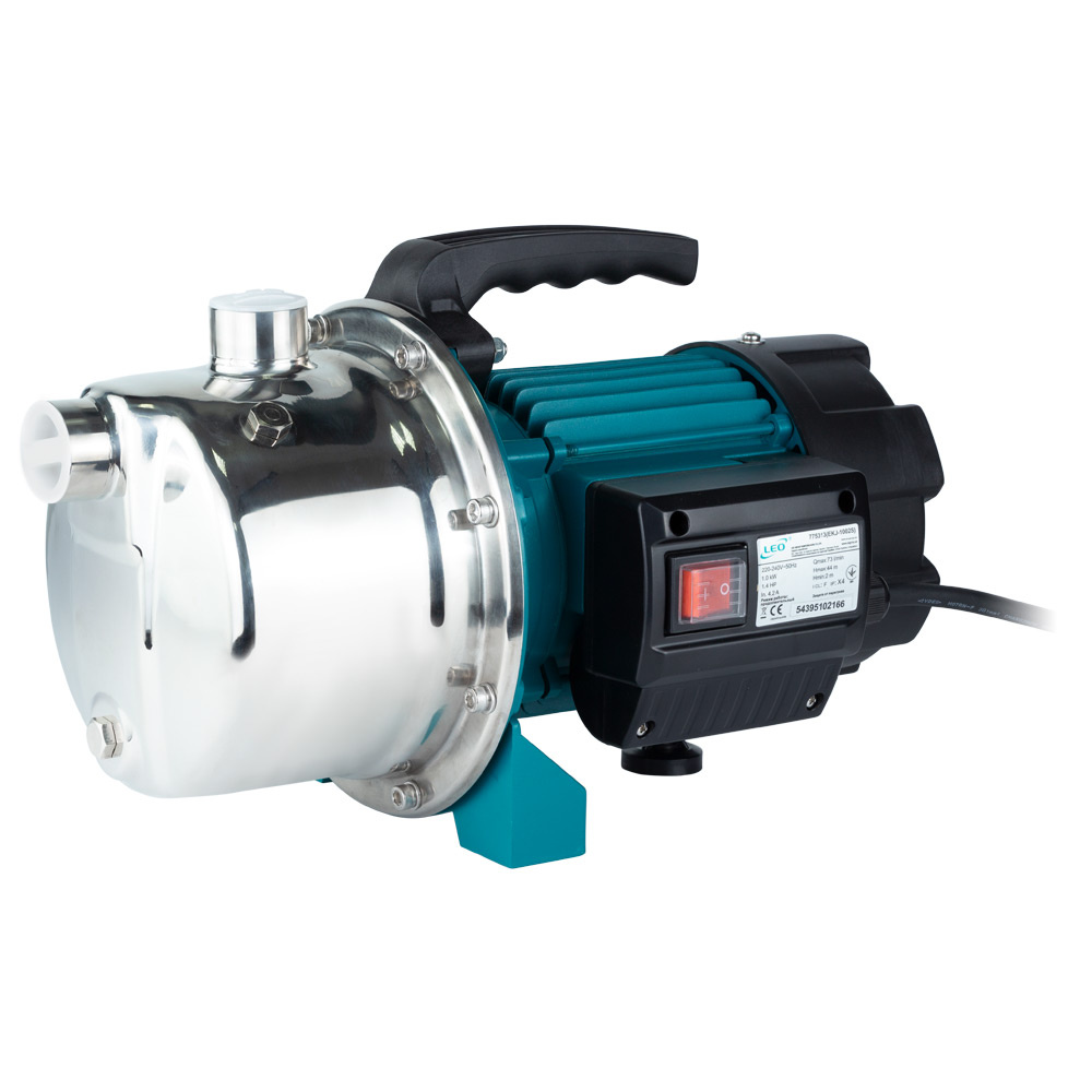 Насос Leo відцентровий самовсмоктуючий 1.0кВт Hmax 44м Qmax 73л/хв нерж EKJ-1002S