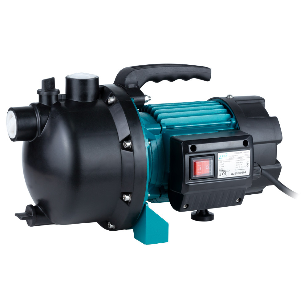 Насос Leo відцентровий самовсмоктуючий 1.2КВт Hmax 48м Qmax 80л/хв пластик EKJ-1202P