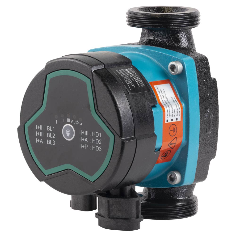 Насос циркуляційний Aquatica енергозберігаючий 5-60Вт Hmax 8м Qmax 63л/хв Ø1 1/2" 130 мм + гайки Ø1" GPA25-8/130 III