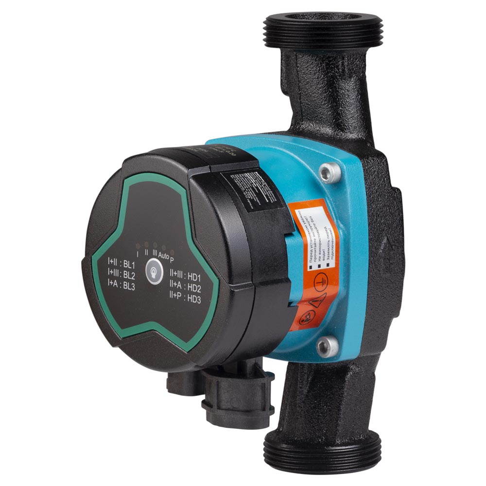 Насос циркуляційний Aquatica енергозберігаючий 5-60Вт Hmax 8м Qmax 63л/хв Ø1 1/2" 180 мм + гайки Ø1" GPA25-8/180 III