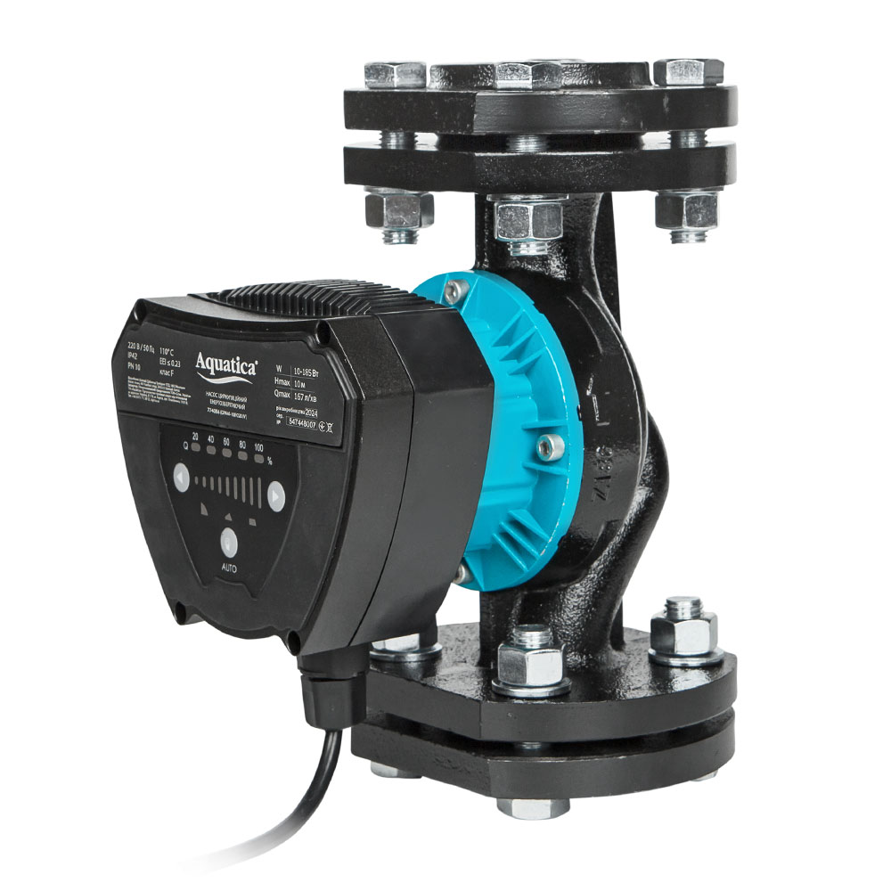 Насос циркуляційний Aquatica енергозберігаючий фланц 10-185Вт Hmax 10м Qmax 167л/хв DN40 220 мм + відповідний фланець GPA40-10F/220 IV
