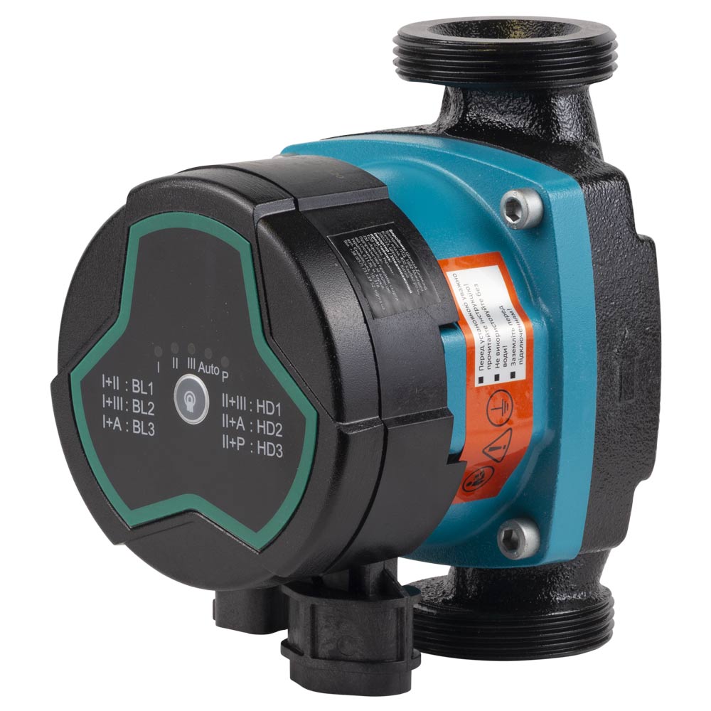 Насос циркуляційний Aquatica енергозберігаючий 5-39Вт Hmax 6м Qmax 53л/хв Ø1 1/2" 130 мм + гайки Ø1" GPA25-6/130 III