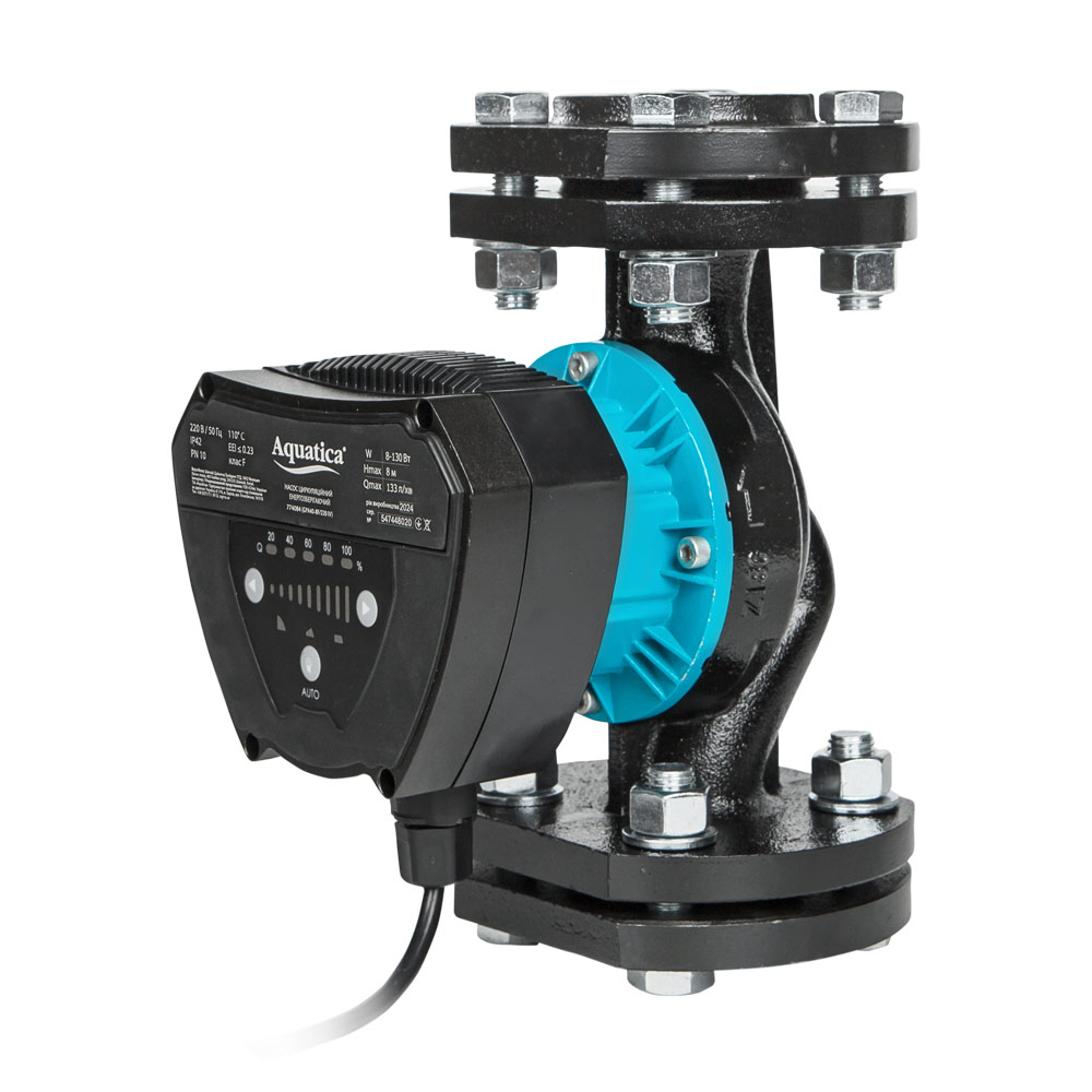 Насос циркуляційний Aquatica енергозберігаючий фланц 8-130Вт Hmax 8м Qmax 133л/хв DN40 220 мм + відповідний фланець GPA40-8F/220 IV