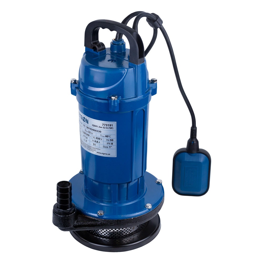 Насос Wetron дренажний 0.37кВт Hmax 15 м Qmax 140л/хв QDX1.5w-16-0.37F