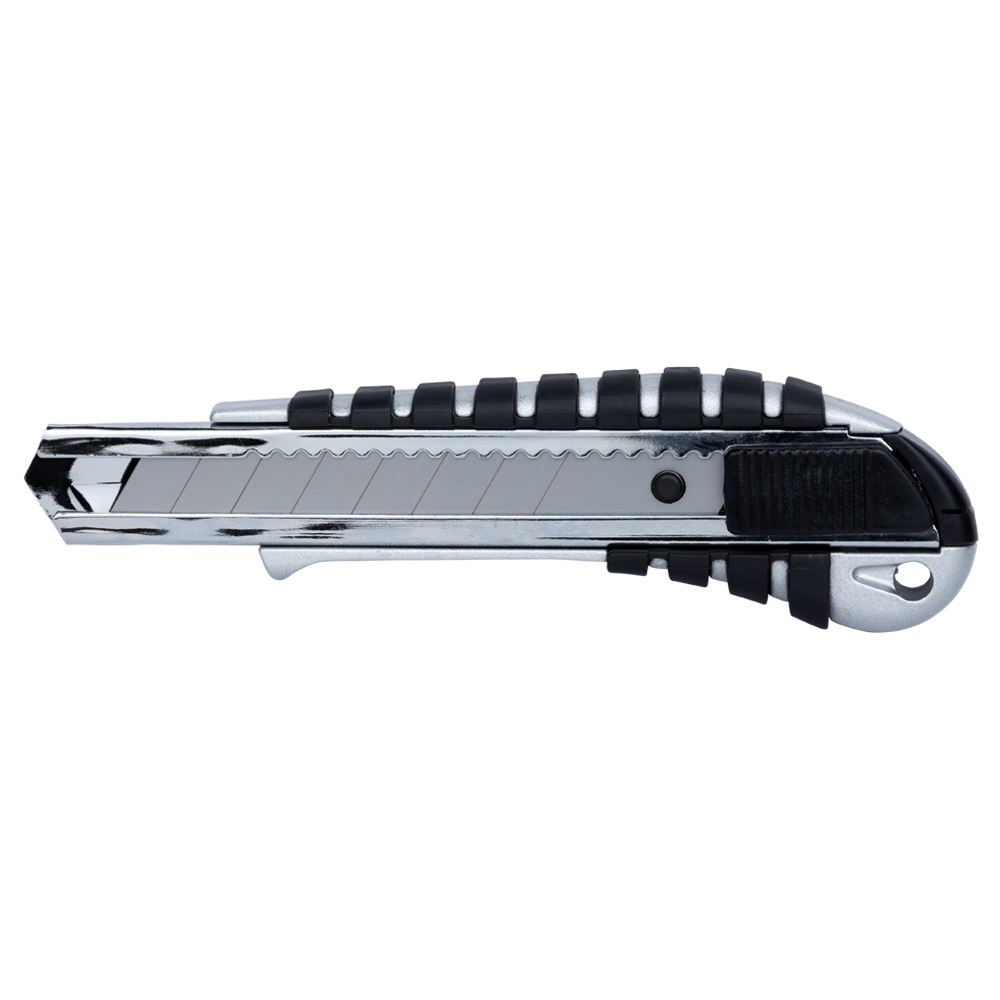 Ніж будівельний Sigma корпус метал гума лезо 18 мм автоматичний замок