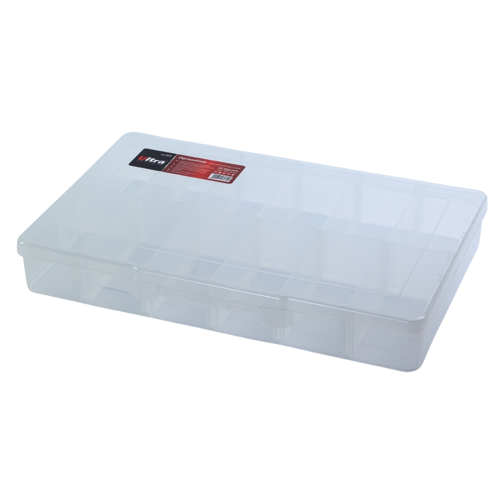 Органайзер Ultra пластиковий прозорий 12 відсіків 310 x 200 x 50 мм