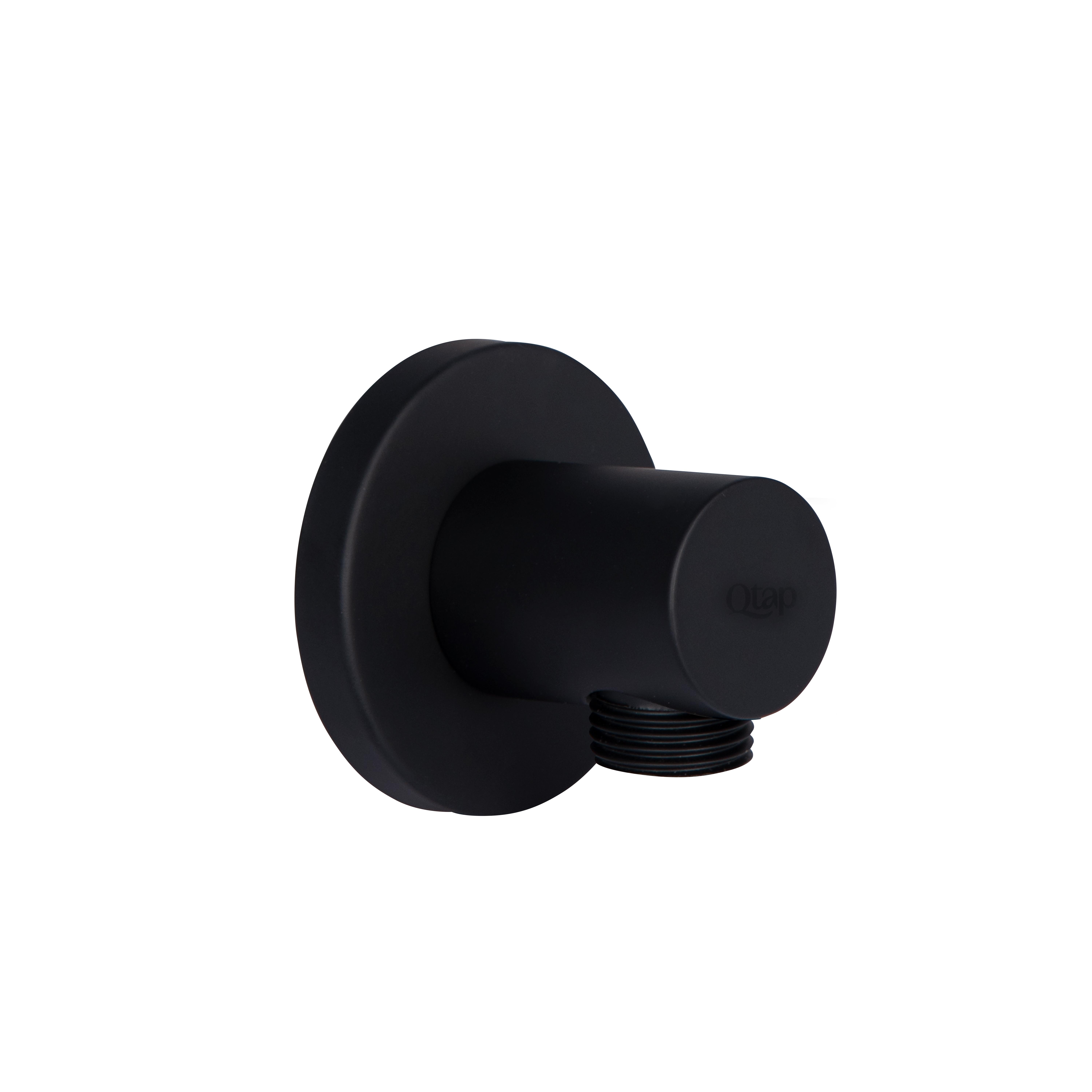 Підключення для шланга Qtap Spojeni округле QTCRBB030 Black Matt Підключення для шланга Qtap Spojeni округле QTCRBB030 Black Matt