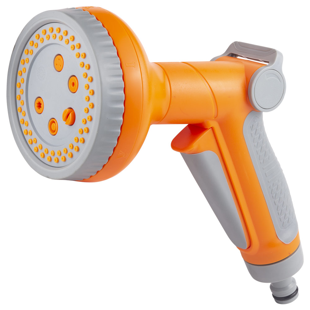 Пистолет-распылитель Flora 6-ти режимный (ABS+TPR) оранжево-серый