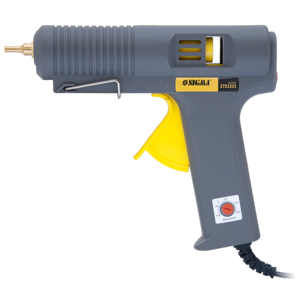 Пістолет термоклейовий Sigma з регулюванням температури (140-220°C) Ø11.2 мм 150(500) Вт