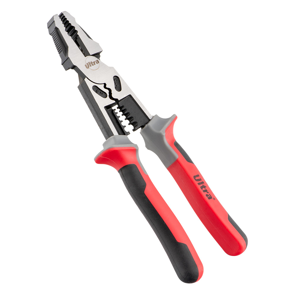Плоскогубці Ultra CrV багатофункціональні зі знімачем ізоляції 225 мм AWG 8, 10, 12, 14, 16 (1.28-3.27 мм) Плоскогубці Ultra CrV багатофункціональні зі знімачем ізоляції 225 мм AWG 8, 10, 12, 14, 16 (1.28-3.27 мм)