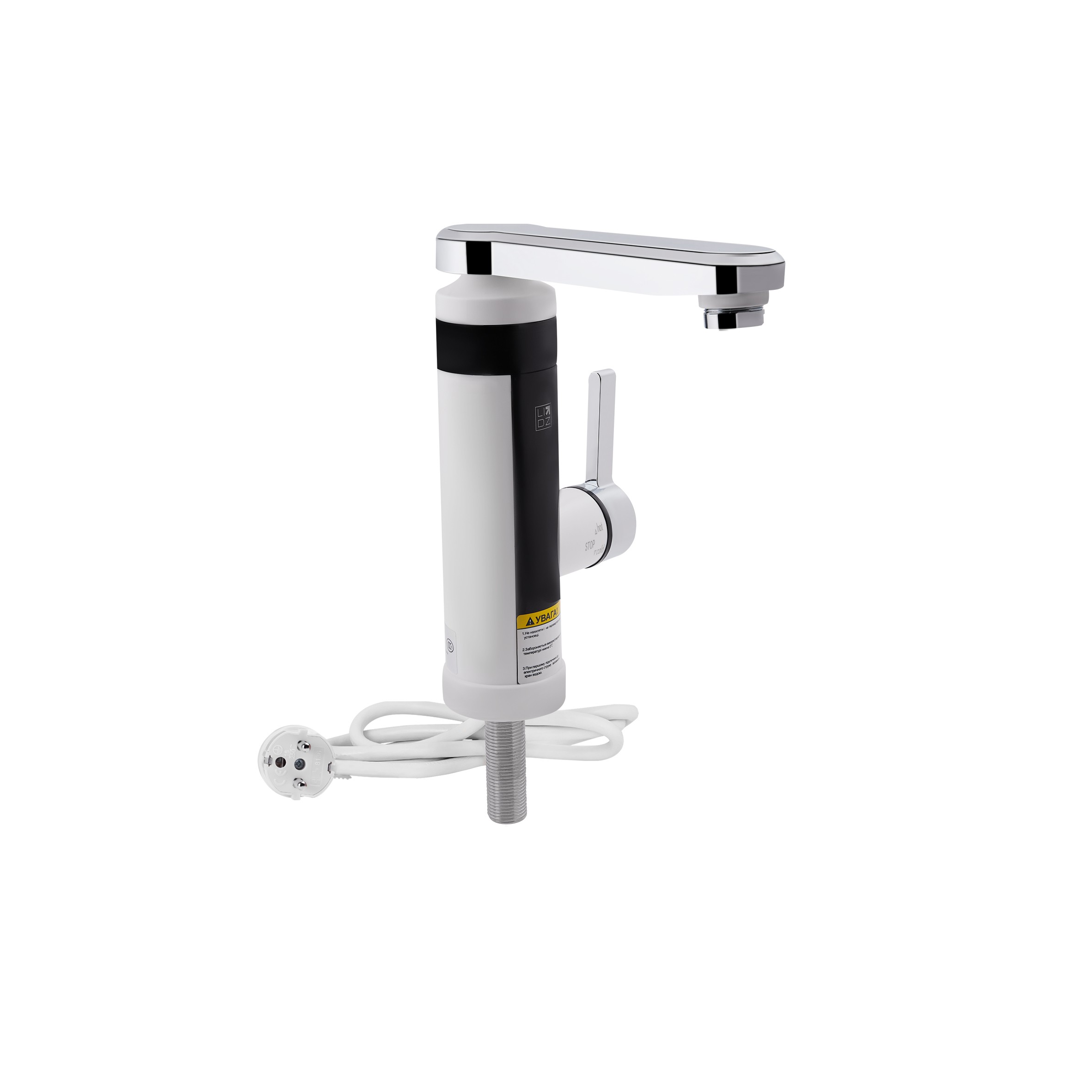 Проточный кран-водонагреватель кухонный для кухни Lidz Warm 061 White / Chrome (LDWAR061WCR35431)