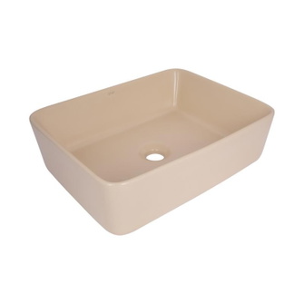 Раковина накладна, прямокутна, з донним клапаном Qtap Tern 480 x 370 x 135 мм, Beige (QT17116069SB)