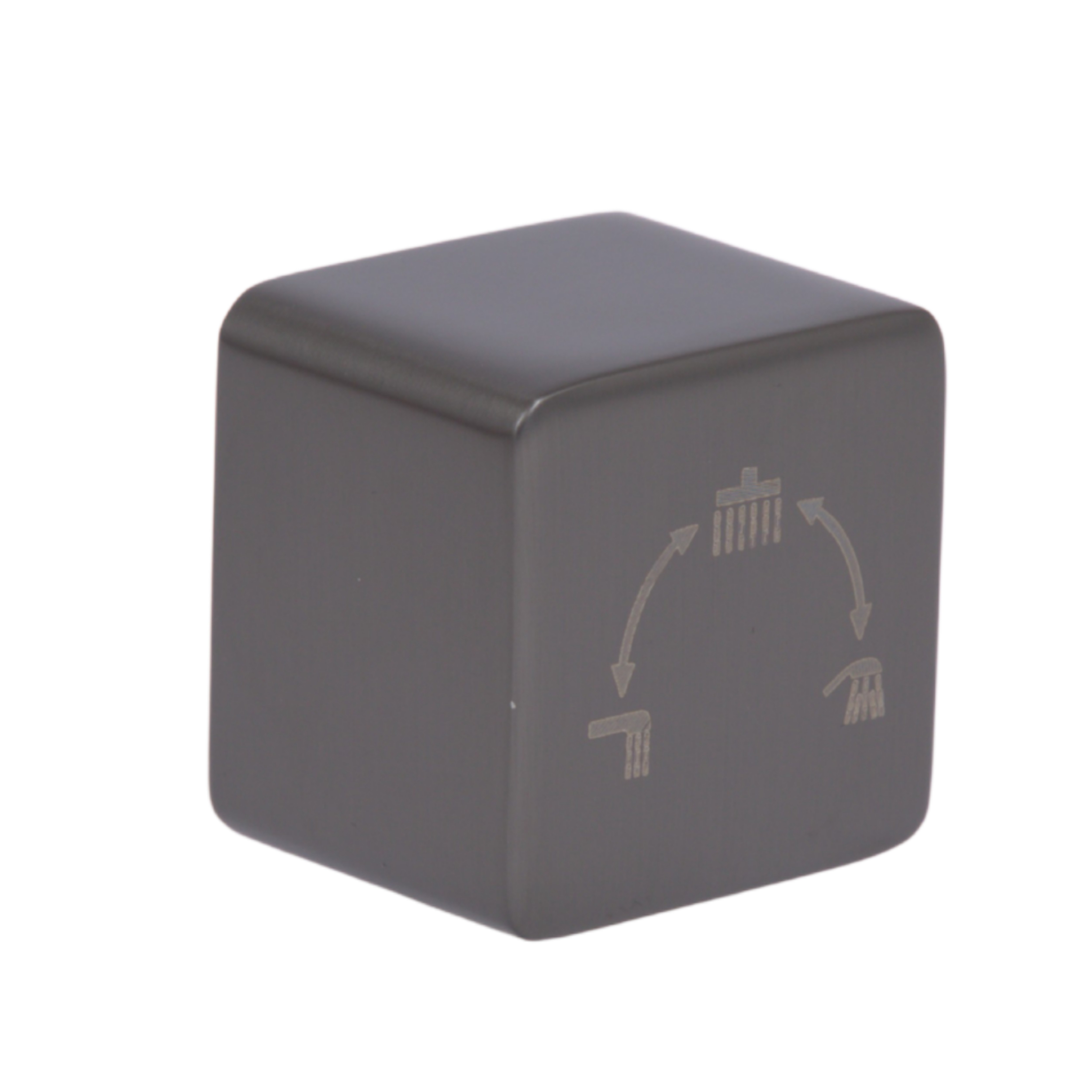Ручка для душевой системы скрытого монтажа на три потребителя Qtap Gemini Gunmetal Black PVD (24,1 x 30 x 30) (QTGEM241303050059)