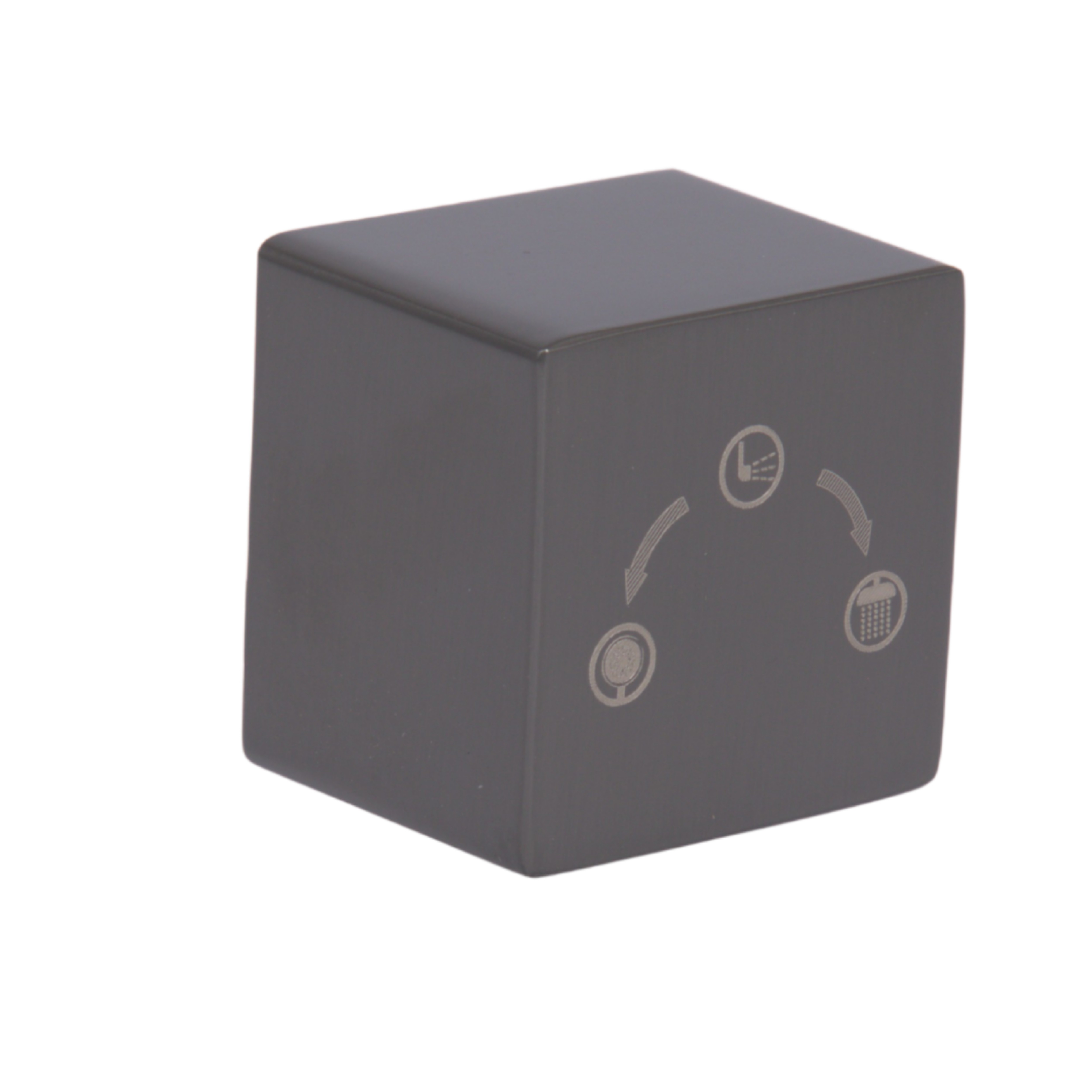 Ручка для душевой системы на три потребителя Qtap Gemini Gunmetal Black PVD (25,8 x 32 x 32) (QTGEM258323250065)