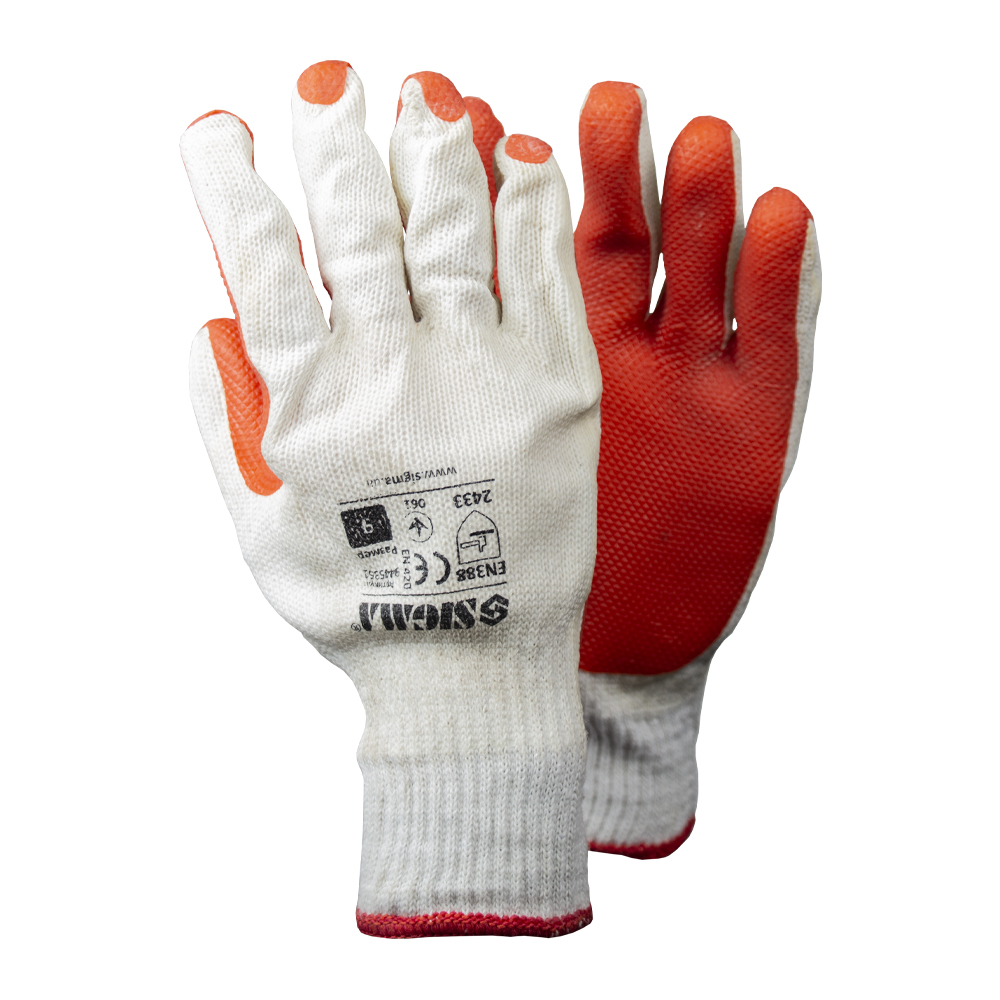 Рукавички Sigma скляра (помаранчеві, манжет) Рукавички Sigma скляра (помаранчеві, манжет)