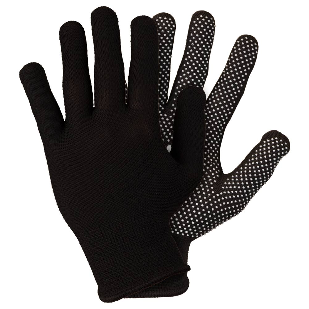 Перчатки Sigma трикотажные с точечным ПВХ покрытием р8 Микроточка (черные)