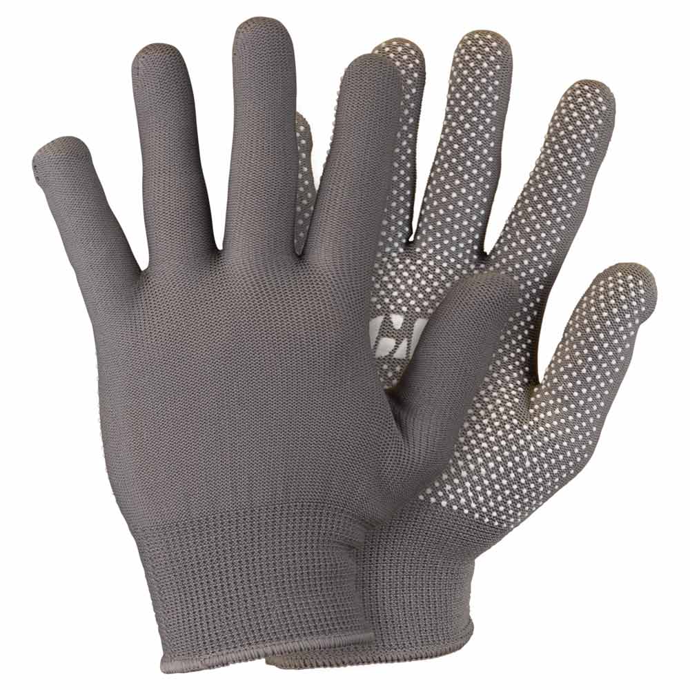 Рукавички Sigma трикотажні з точковим ПВХ покриттям р8 Мікроточка (сірі)