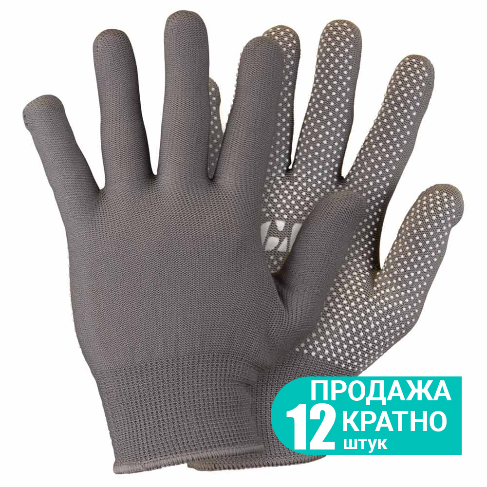 Рукавички Sigma трикотажні з точковим ПВХ покриттям р8 Мікроточка (сірі) КРАТНО 12 парам Рукавички Sigma трикотажні з точковим ПВХ покриттям р8 Мікроточка (сірі) КРАТНО 12 парам