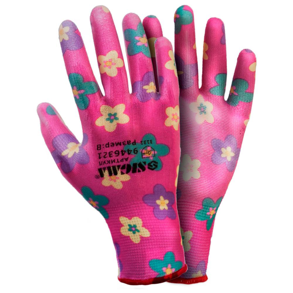 Рукавички Sigma з ПУ покриттям р8 (червоні, манжет)