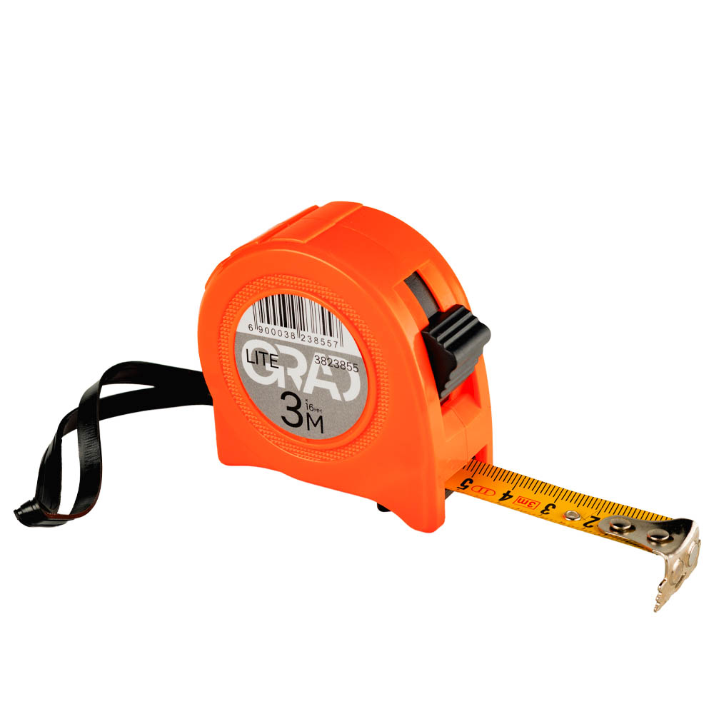 Рулетка Grad Lite магнітна з фіксатором 3 м х 16 мм
