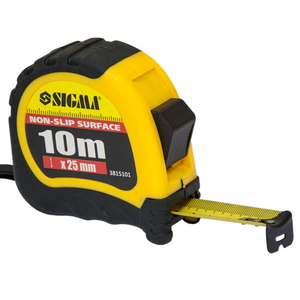 Рулетка Sigma Shiftlock 10 м × 25 мм