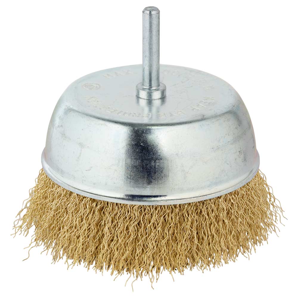 Щітка дротяна Grad чашоподібна Ø100 мм хвостовик Ø6 мм (латуньована)