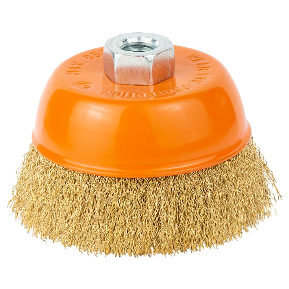 Щітка дротяна Grad чашоподібна Ø100 мм М14 х 2 мм (латунована) Щітка дротяна Grad чашоподібна Ø100 мм М14 х 2 мм (латунована)