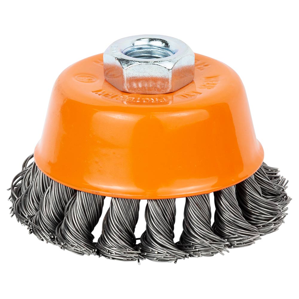 Щітка дротяна Grad чашоподібна Ø75 мм М14 х 2 мм (сталева кручена) Щітка дротяна Grad чашоподібна Ø75 мм М14 х 2 мм (сталева кручена)